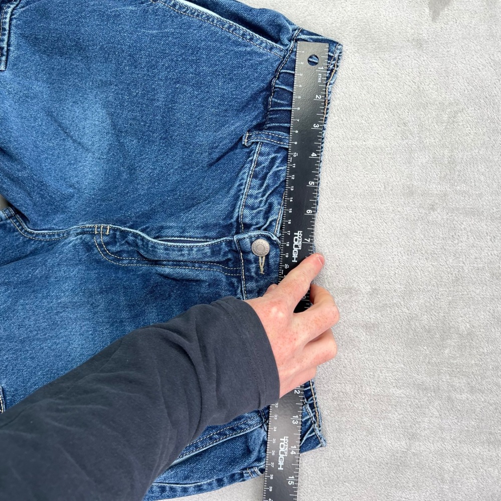 Forever 21 Jogger Jeans Womens Large Blue Medium Wash Cargo Utility Elastic Hem - Picture 9 of 12